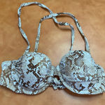 Shade & Shore  Brown and White Bikini Top Photo 0