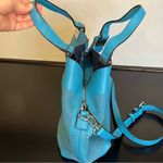 Vince Camuto  Beatt blue Moon perforated leather satchel bag with strap EUC Photo 2