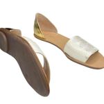 Loeffler Randall new ❁ Sawyer Snakeskin Flat Leather Sandals ❁ Gold Metallic 9.5 Photo 9