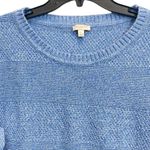 Talbots Large Blue 100% Cotton Cable Knit Sweater Pullover Crew Neckline Photo 2