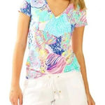 Lilly Pulitzer Roar of the Seas V neck short sleeve tee shirt XS Photo 0