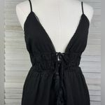 Princess Polly  Colleen Black Boho Sleeveless Linen/Cotton Shortie Romper-2 Photo 1