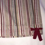 IZOD  Striped Cargo Pants Size 6 Cropped Maroon Green Khaki Beige Photo 5