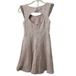 Free People  Embellished Skater Mini Dress Size XS Purple‎ White Jeweled Knit Photo 8