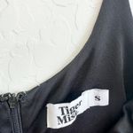 Tiger Mist  | Clara Striped Pinstripe Tie Strap Mini Slit Dress Black White Photo 8