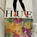 Hue  Tieback Footless Tights Women Size S/M Floral Semi-Opaque Retro 90s New Photo 0