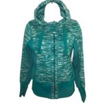Zella  Marled Hoodie Zipper Sweatshirt Jacket Long Sleeves Teal S Photo 1