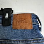 ZARA Jeans Size 8 Womens Skinny Mid Rise Dark Wash Blue Denim. Distressed. Photo 11