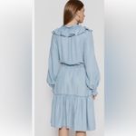 Lauren Ralph Lauren Women’s Twill Denim Ruffled Blue Dress Size 8 Photo 1