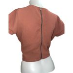 Love Culture  womens medium short sleeve orange crop top plunging neckline Photo 2