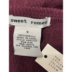 Sweet Romeo  Pullover Sweater Long Sleeve Crew Neck Tight Knit Purple Women's S Photo 8