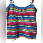 Gap Rainbow Crochet Knit Tank Top Retro 90s Y2K Festival Striped Boho M Tall Photo 3