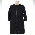 Milly Vintage Dark Grey Black Virgin Wool Sweater Knit Dress Zipper Back Size S Photo 1