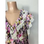French Connection New.  orchid floral lace ruffle top. Small. Retails $128 Photo 5