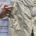 Sundance Femme Voyager Cargo Boho Linen Cotton Pants Crochet Trim Beige Sz 6 Tan Photo 5