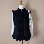 Charter Club Black Faux Suede Toggle Vest Size Large Winter Sherpa Cozy Cabin Photo 1
