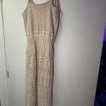 Freshman 1996 Beige Crochet Knit Dress Midi (M) Photo 3