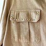 Boston Proper Sz L Gold Metallic Brushed Linen Utility Jacket Pockets Button Up Photo 8