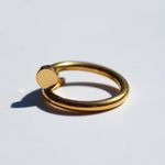 Titanium Steel Gold Plated Nail Ring Minimal Gift Photo 2