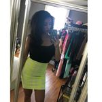 BCBGMAXAZRIA Yellow Neon Bodycon Skirt Photo 5