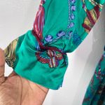 Victoria's Secret Vintage  Silk Robe Small Green Tassel Chain Print 90s Loungewear Photo 5