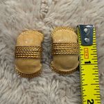 Vtg‎ GAY BOYER Signed Enamel Gold Tone Rope Design Retro Chic NY Earrings Photo 6