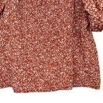 Zenobia Rust All Over Smocked Floral Print Top size 2X NWT Short Puff Sleeves Photo 3
