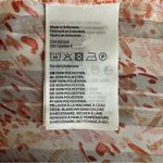 H&M  Top Womens XL Pink Floral Ruffle Neck Sheer Tie Front Bishop Sleeve Blouse Photo 6