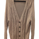 Rubbish  Women Beige Cable Knit Cotton Cardigan Sweater XS Button Front Cozy Photo 0