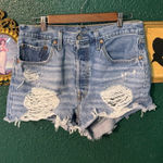 Levi's Levi’s 501 Denim Cutoff Shorts Women’s Size 31 Button Fly Classic Blue Distresse Photo 0