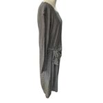 Vince  Striped Side Tie T-Shirt Long Sleeve Midi Dress Black & Cream Size SMALL Photo 5