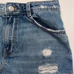 ZARA ‎ Distressed Signature Denim High Waisted Mini Skirt in Classic Blue Wash XS Photo 2