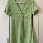 ZARA floral print Green V-Neck mini Dress - Size M Photo 10