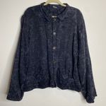 CP Shades VTG  Black Floral‎ Button Down Cotton Rayon Jacket LargeG Photo 0