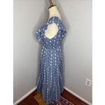 Madison Mathews Blue Floral Block Print Sleeveless Drop Waist Maxi Dress Medium Photo 1