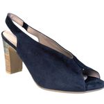 Ateliers Dutton Peep Toe Sandals EUC $148 Size 39 US 8.5/9 S3672 Blue Photo 0