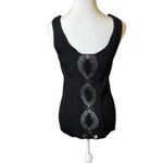 Cache Vtg Black Ribbed Crochet Beaded Tank Top Medium Whimsigoth Witchy Gothic Photo 1