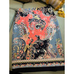 Melissa Paige Women's  Pencil Skirt L Coral Blue Paisley Photo 3