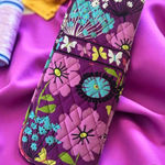 Vera Bradley  Floral Flutterby Purple Hot Iron Travel Holder Case Photo 0