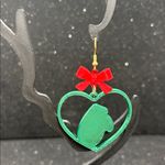 Heart Mitten Christmas Earrings with Red Bow 🎄✨ Photo 3