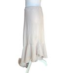 Veronique Young for W Cream Flowy Asymmetrical Maxi Skirt Flounced Hem Size 6 Photo 1