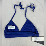 Vitamin A Vitamin‎ A Rothko Royal Blue Gold Metallic Striped Triangle Bikini Swim Top Photo 3