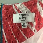 Crown & Ivy  Coral Seashell Print Eyelet Shift Dress NEW Photo 4