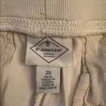 st. john's bay  Wide Leg Plus Wide Leg High Rise Capri Pant Birch Beige 2X NWT Photo 5