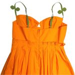 Farm Rio Orange Corset Pleated Sleeveless Midi Dress Womens M Photo 5