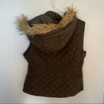 Active USA Quilted Padding Vest with Suede Piping Olive Shearling Photo 7