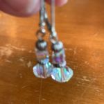 Sparkling Glass Silver Dangling Earrings Photo 1