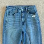 American Eagle comfort stretch waistband blue distressed mom blue high rise jean Photo 1