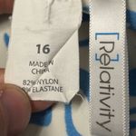 Relativity  Women’s Swim Summer Tankani Blue Pattern Bathing Suit Top Size 16 Photo 1