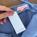 ZARA NWT Blue satin midi dress with cowl neckline and asymmetrical hem SZ s Photo 3